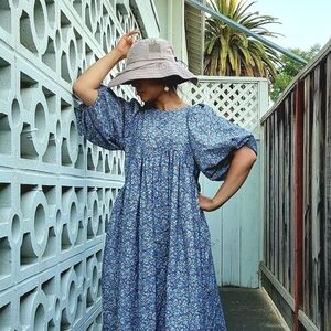 Floral Maxi Dress, maternity, Puffy Sleeve